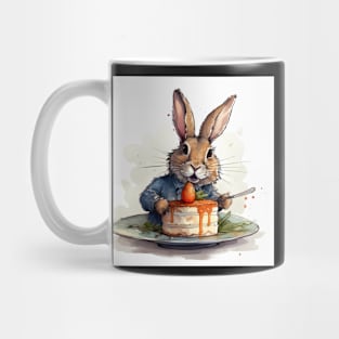 Cute Bunny Eating Carrot Cake Type 1 Mug